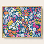 Boho Summer Colorful Flower Meadow Serving Tray Gallery Image 1