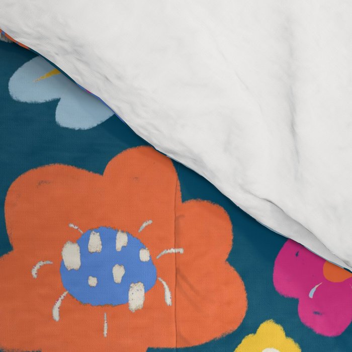 Boho Summer Colorful Flower Meadow Comforter Gallery Image 4