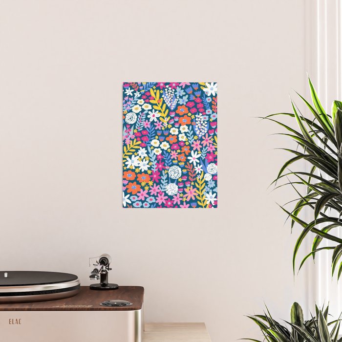 Boho Summer Colorful Flower Meadow Poster Gallery Image 2