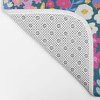 Boho Summer Colorful Flower Meadow Bath Mat Gallery Image 2