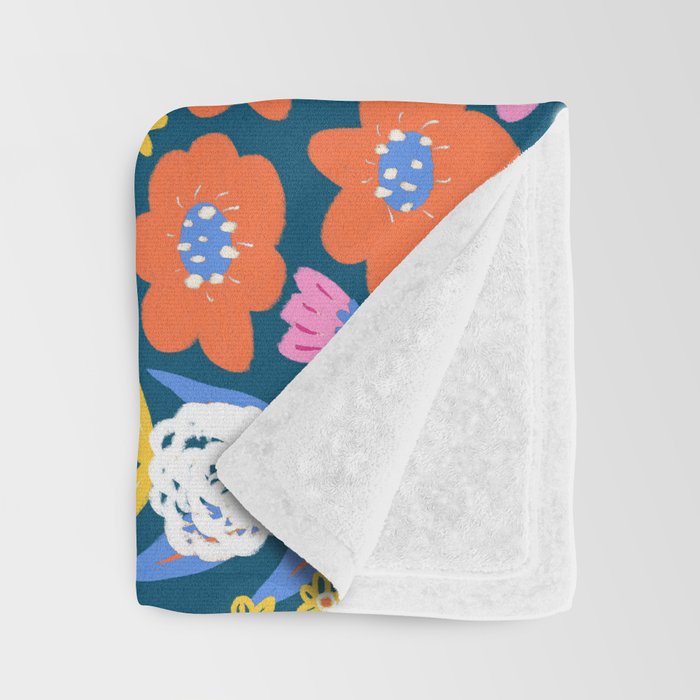 Boho Summer Colorful Flower Meadow Throw Blanket Gallery Image 3