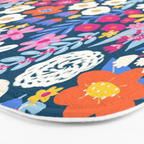 Boho Summer Colorful Flower Meadow Bath Mat Gallery Image 3