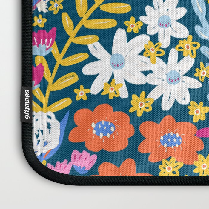 Boho Summer Colorful Flower Meadow Laptop Sleeve Gallery Image 3