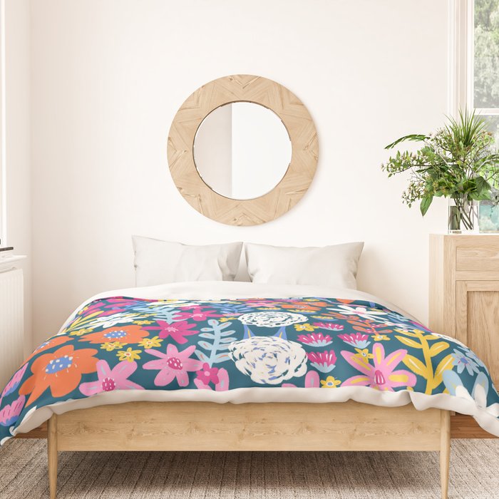 Boho Summer Colorful Flower Meadow Duvet Cover Gallery Image 3