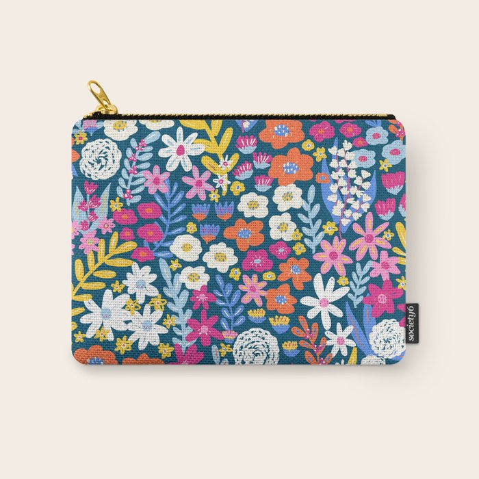 Boho Summer Colorful Flower Meadow Carry All Pouch Gallery Image 1