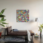 Boho Summer Colorful Flower Meadow Wood Wall Art Gallery Image 2