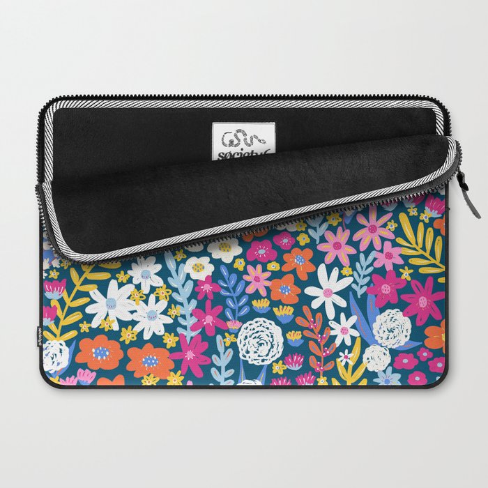Boho Summer Colorful Flower Meadow Laptop Sleeve Gallery Image 2