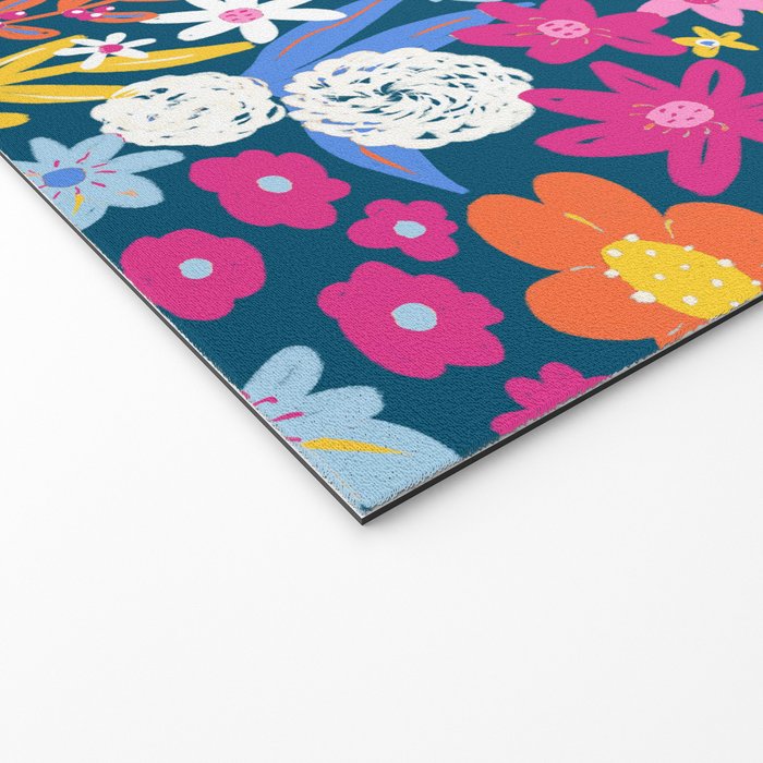 Boho Summer Colorful Flower Meadow Welcome Mat Gallery Image 2