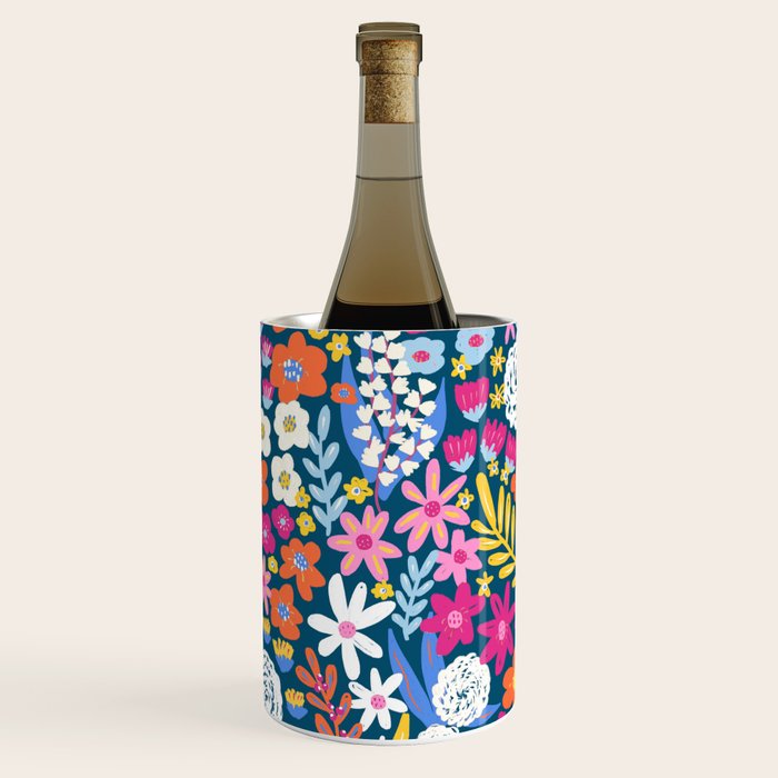 Boho Summer Colorful Flower Meadow Wine Chiller Gallery Image 3