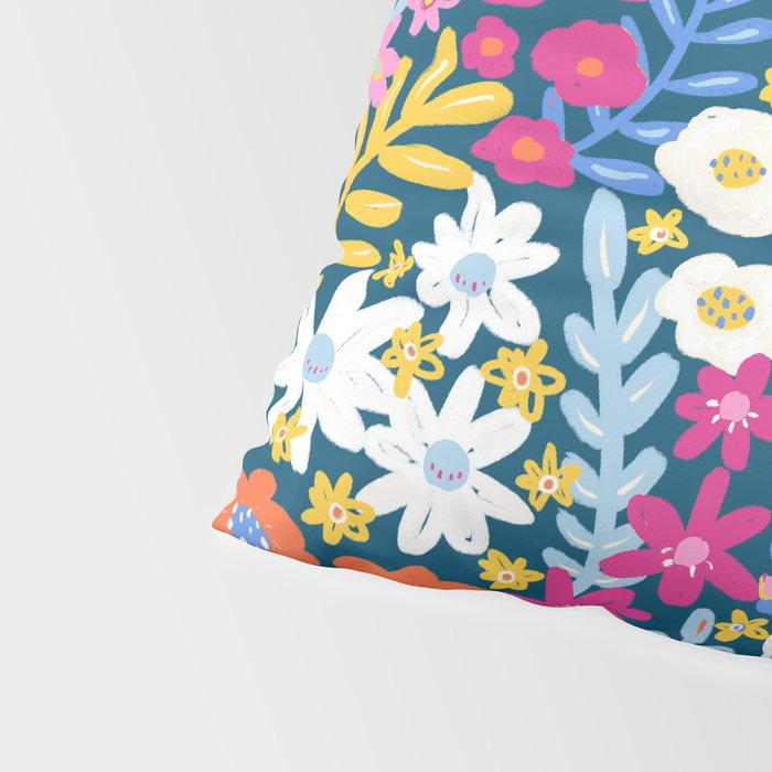 Boho Summer Colorful Flower Meadow Pillow Sham Gallery Image 4