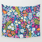 Boho Summer Colorful Flower Meadow Wall Tapestry Gallery Image 4