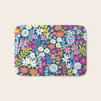 Boho Summer Colorful Flower Meadow Bath Mat Gallery Image 1
