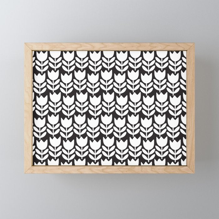 Tulip - Black & White  Mini Art Print Gallery Image 1