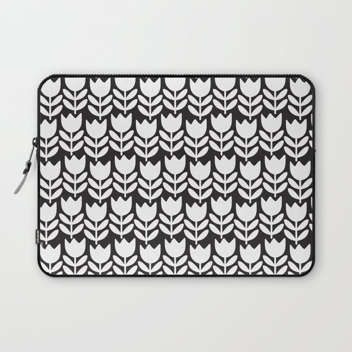 Tulip - Black & White  Laptop Sleeve Gallery Image 1