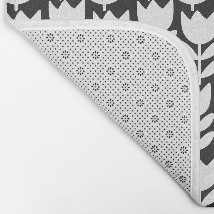 Tulip - Black & White  Bath Mat Gallery Image 2