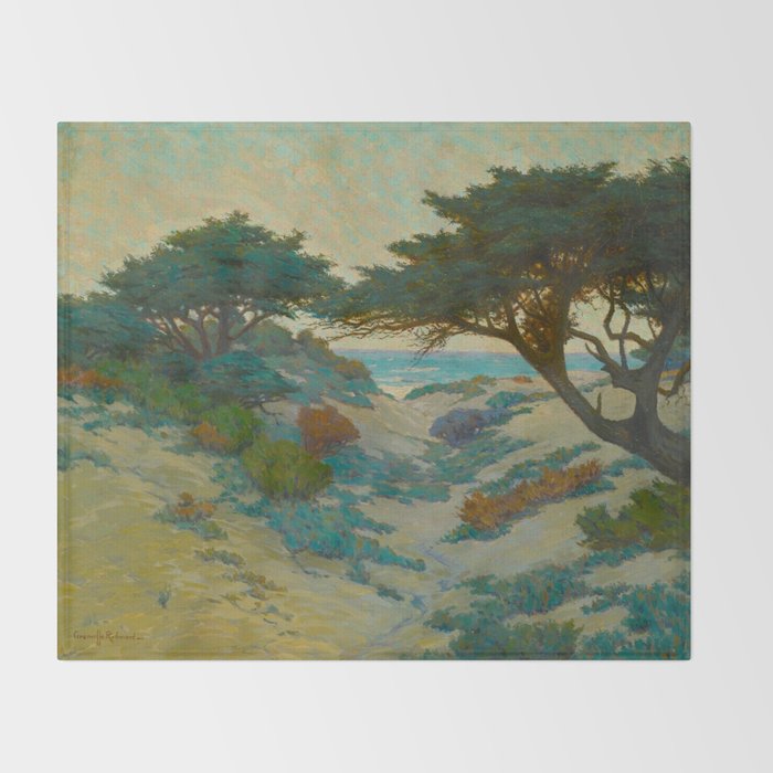 Granville Redmond Carmel Coast Oil Painting Vintage American Art Throw Blanket Gallery Image 2