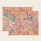 Exotic Fruit Garden Tropical Summer Foliage And Fruit Yellow Placemat Gallery Image 1