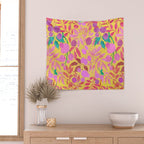 Exotic Fruit Garden Tropical Summer Foliage And Fruit Yellow Wall Tapestry Gallery Image 2