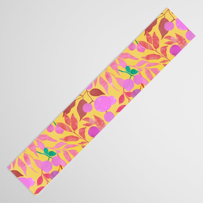 Exotic Fruit Garden Tropical Summer Foliage And Fruit Yellow Table Runner Gallery Image 3