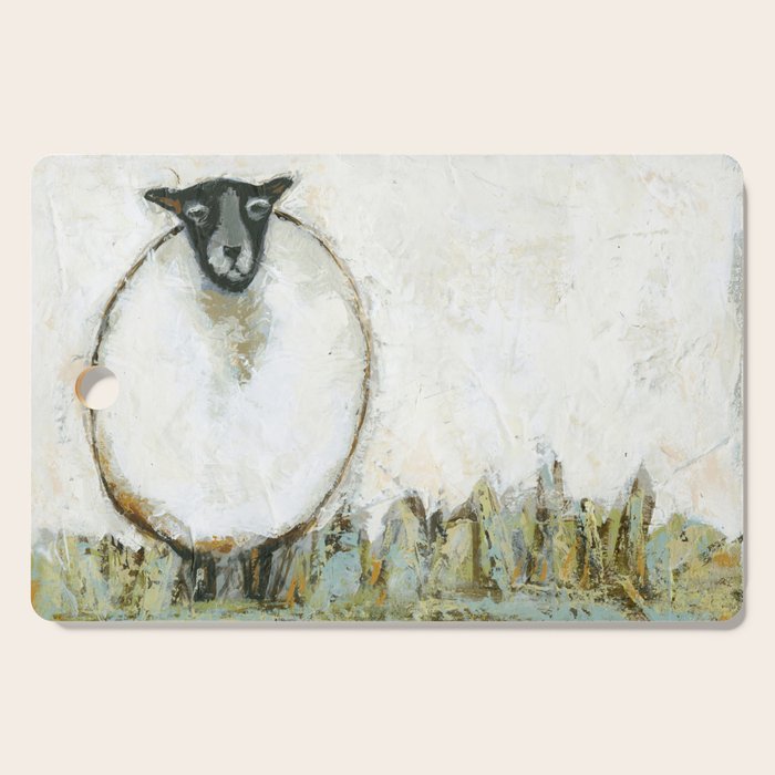 Wide Sheep in Field  Cutting Board Gallery Image 1