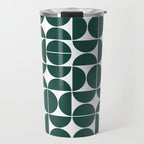 Mid Century Modern Geometric 04 Dark Green Travel Mug Gallery Image 1