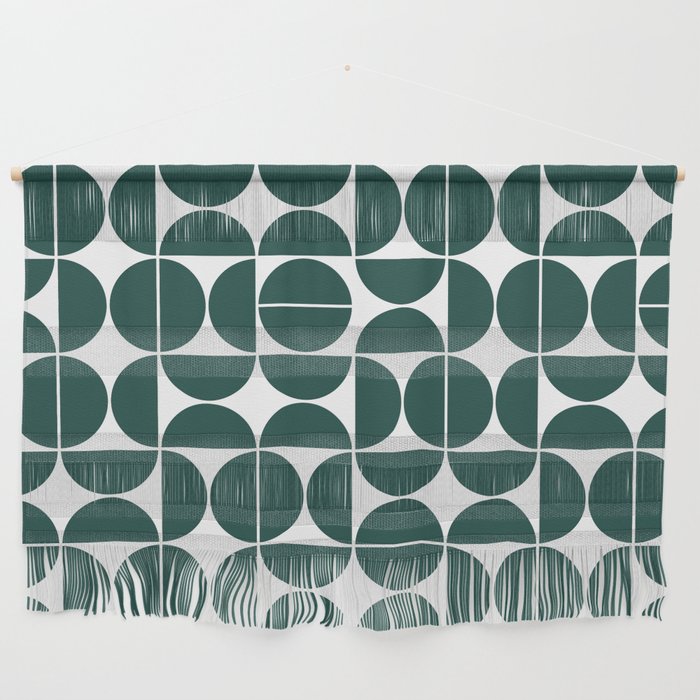 Mid Century Modern Geometric 04 Dark Green Wall Hanging Gallery Image 1
