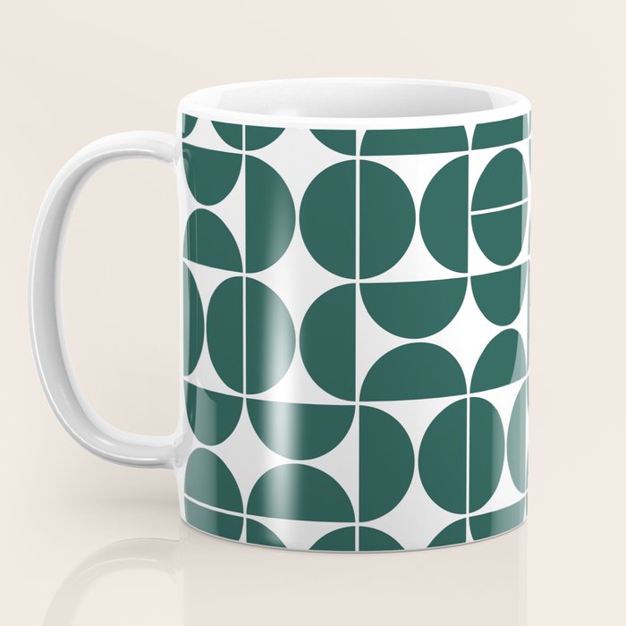 Mid Century Modern Geometric 04 Dark Green Coffee Mug Gallery Image 3