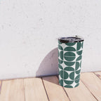 Mid Century Modern Geometric 04 Dark Green Travel Mug Gallery Image 4