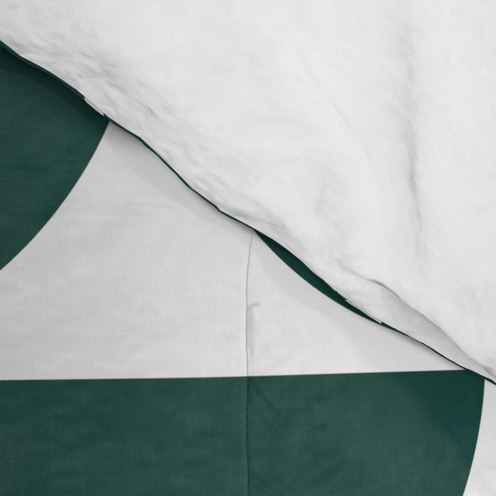 Mid Century Modern Geometric 04 Dark Green Comforter Gallery Image 4