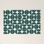Mid Century Modern Geometric 04 Dark Green Welcome Mat Gallery Image 1
