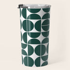 Mid Century Modern Geometric 04 Dark Green Travel Mug Gallery Image 3