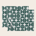 Mid Century Modern Geometric 04 Dark Green Placemat Gallery Image 1