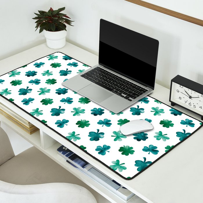 St. Patrick's Day Shamrocks Desk Mat Gallery Image 2