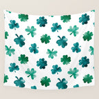 St. Patrick's Day Shamrocks Wall Tapestry Gallery Image 4