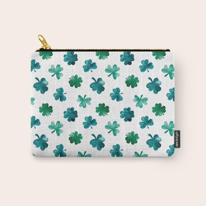St. Patrick's Day Shamrocks Carry All Pouch Gallery Image 1