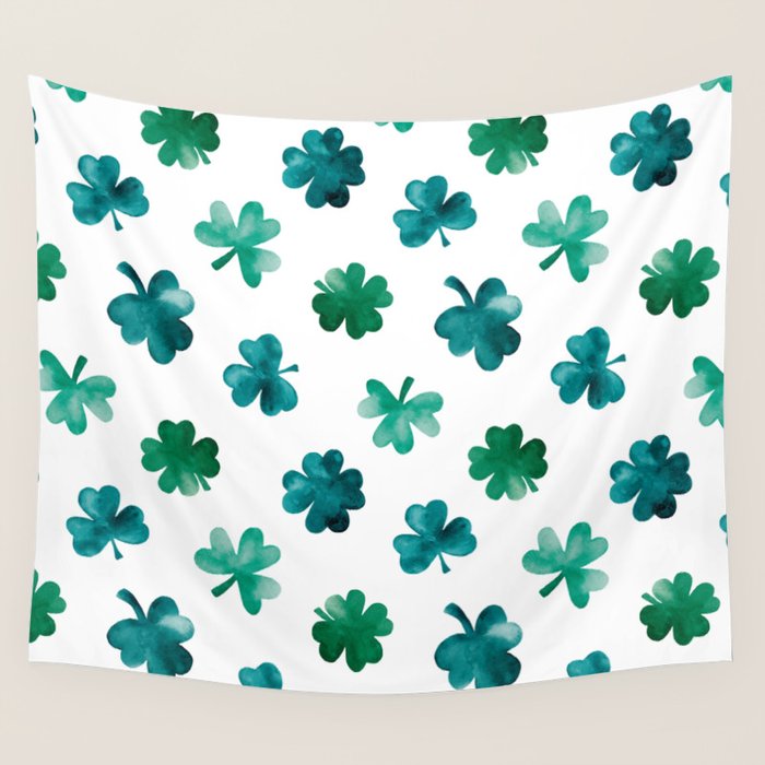 St. Patrick's Day Shamrocks Wall Tapestry Gallery Image 1