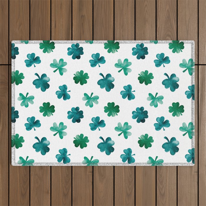 St. Patrick's Day Shamrocks Outdoor Rug Gallery Image 1