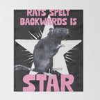 Rats spelt backwards is STAR Throw Blanket Gallery Image 2
