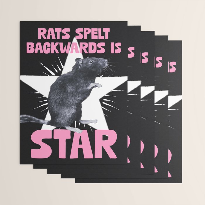 Rats spelt backwards is STAR Wrapping Paper Gallery Image 3