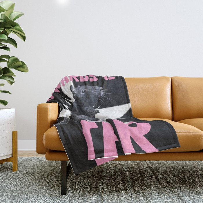Rats spelt backwards is STAR Throw Blanket Gallery Image 1