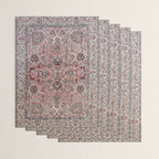 Pink Blue Burgundy Antique Tabriz Rug Print Wrapping Paper Gallery Image 3