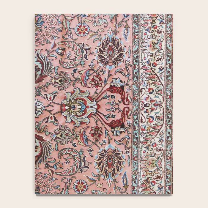 Pink Blue Burgundy Antique Tabriz Rug Print Notebook Gallery Image 4