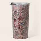 Pink Blue Burgundy Antique Tabriz Rug Print Travel Mug Gallery Image 3