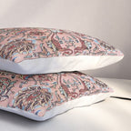 Pink Blue Burgundy Antique Tabriz Rug Print Pillow Sham Gallery Image 3