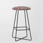 Pink Blue Burgundy Antique Tabriz Rug Print Stool Gallery Image 1