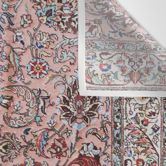 Pink Blue Burgundy Antique Tabriz Rug Print Wall Tapestry Gallery Image 3