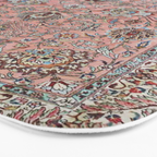 Pink Blue Burgundy Antique Tabriz Rug Print Bath Mat Gallery Image 3