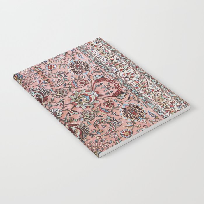 Pink Blue Burgundy Antique Tabriz Rug Print Notebook Gallery Image 2