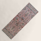 Pink Blue Burgundy Antique Tabriz Rug Print Yoga Mat Gallery Image 1