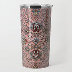 Pink Blue Burgundy Antique Tabriz Rug Print Travel Mug Gallery Image 1